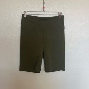 Marine Layer athletic bike shorts in olive green-size medium